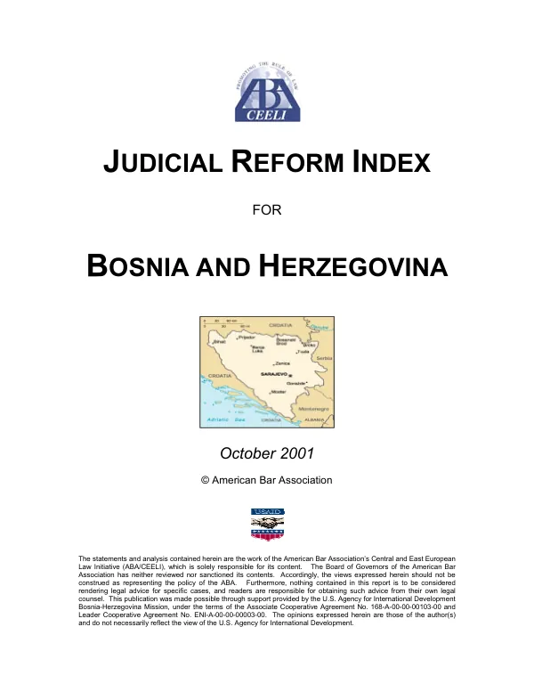 Judicial reform index for Bosnia and Herzegovina