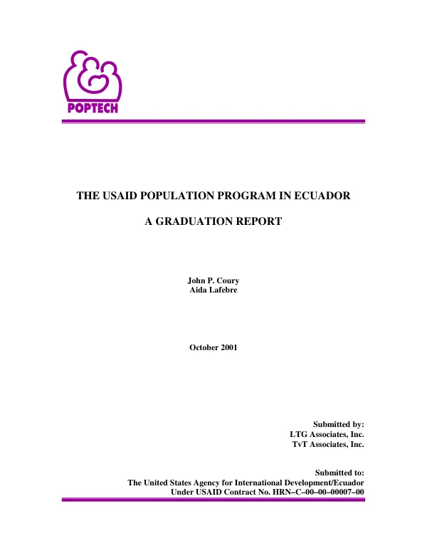 USAID population program in Ecuador : a graduation report