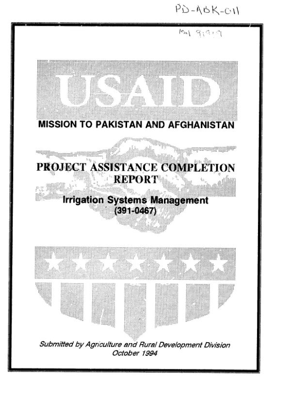 Project assistance completion report : irrigation systems management (391-0467)