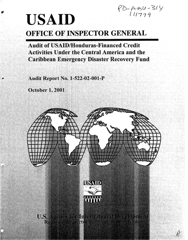 Audit of USAID/Honduras-financed credit activities under the Central America and the Caribbean emergency disaster recovery fund