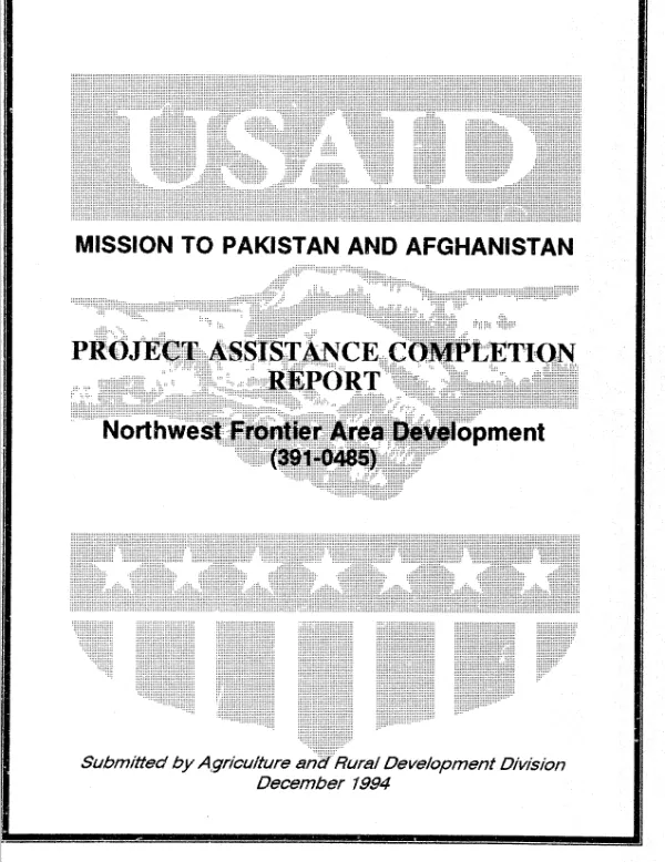 Project assistance completion report : Northwest Frontier Area development (391-0485)