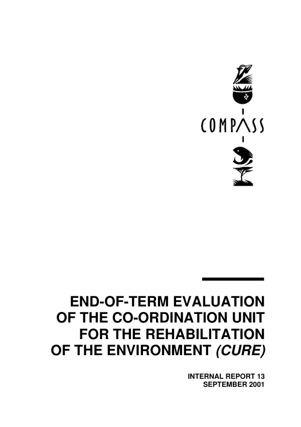 End-of term evaluation of the Co-ordination Unit for the Rehabilitation of the Environment (CURE)