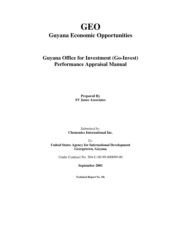 Guyana Office for Investment (Go-Invest) : performance appraisal manual