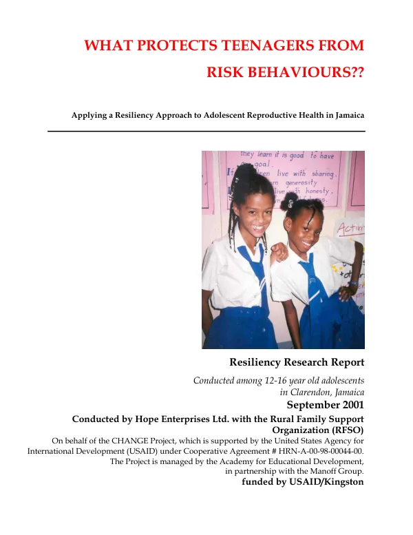 What protects teenagers from risk behaviours? : applying a resiliency approach to adolescent reproductive health in Jamaica