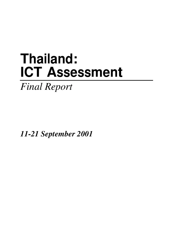Thailand : ICT assessment -- final report
