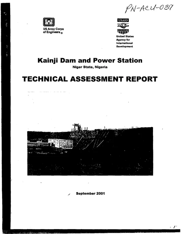Technical assessment report : Kainji Dam and Power Station, Niger State, Nigeria