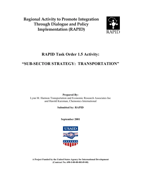 "Sub-sector strategy : transportation"
