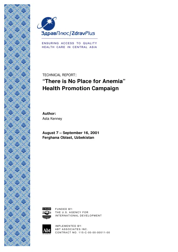 "There is no place for anemia" : health promotion campaign