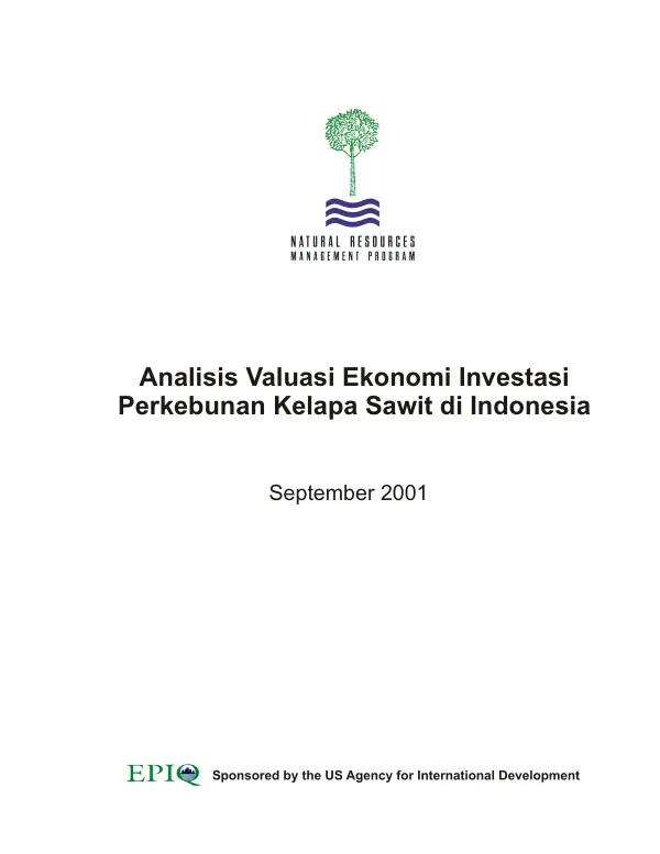 Analisis valuasi ekonomi investasi perkebunan kelapa sawit de Indonesia