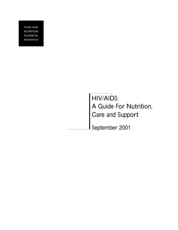 HIV/AIDS : a guide for nutrition, care and support