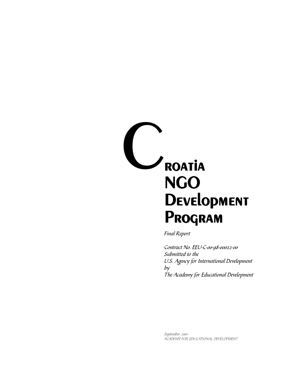 Croatia NGO development program : final report