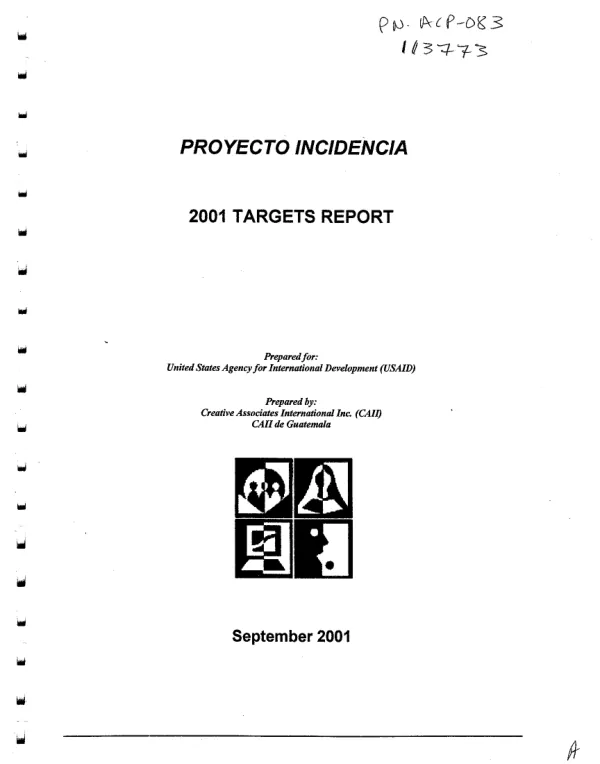 Proyecto INCIDENCIA : 2001 targets report