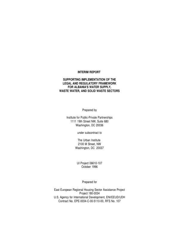 Albanian social sector rehabilitation and support program (SSRP)/A) : cooperative agreement # 182-A-00-00-00104-00 -- external evaluation report