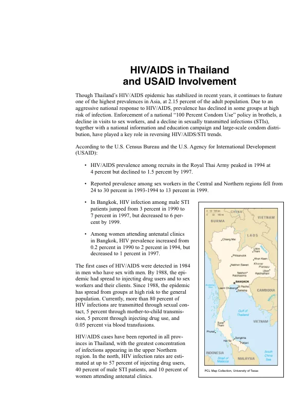 HIV/AIDS in Thailand and USAID involvement