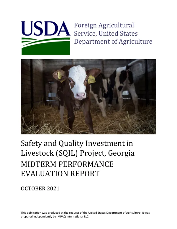 [USDA FY 2018 food for progress] Safety and quality investment in livestock (SQIL) Project, Georgia : midterm performance evaluation report