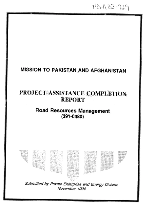 Project assistance completion report : road resources management (391-0480)