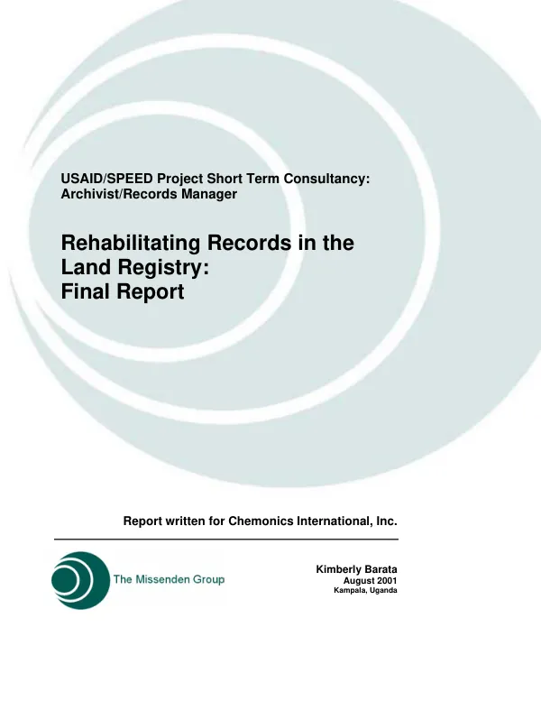 Rehabilitating records in the Land Registry : final report