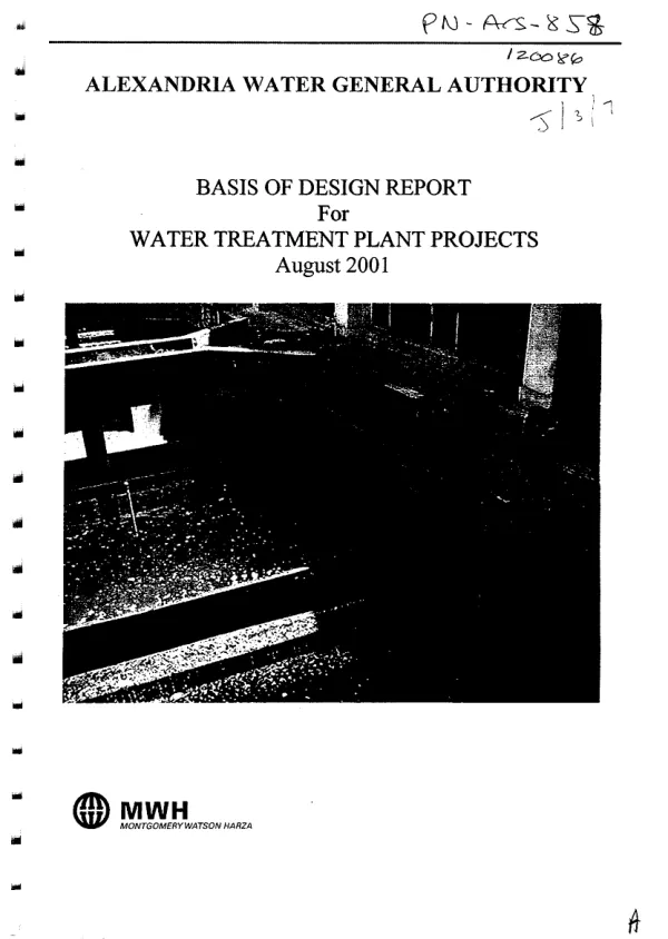 Alexandria Water General Authority [AGWA] : basis of design report for water treatment plant projects