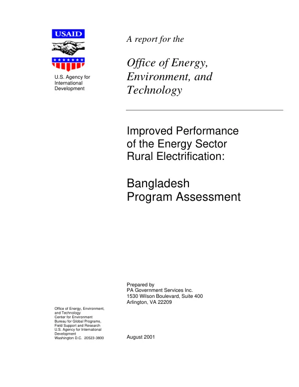 Improved performance of the energy sector rural electrification : Bangladesh program assessment