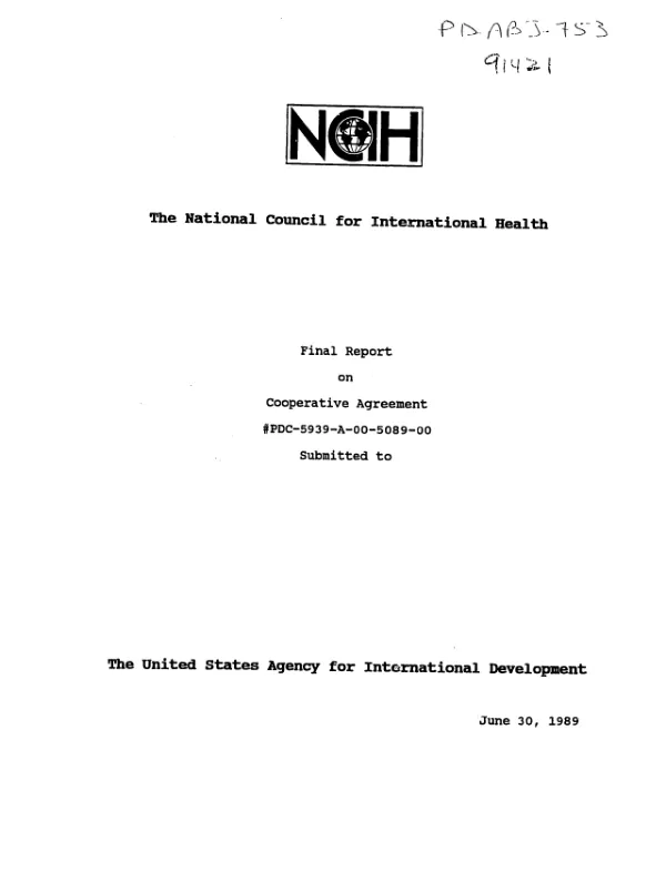 Esperanca Peru : final child survival evaluation report -- cooperative agreement number FAO-A-00-97-00058-00