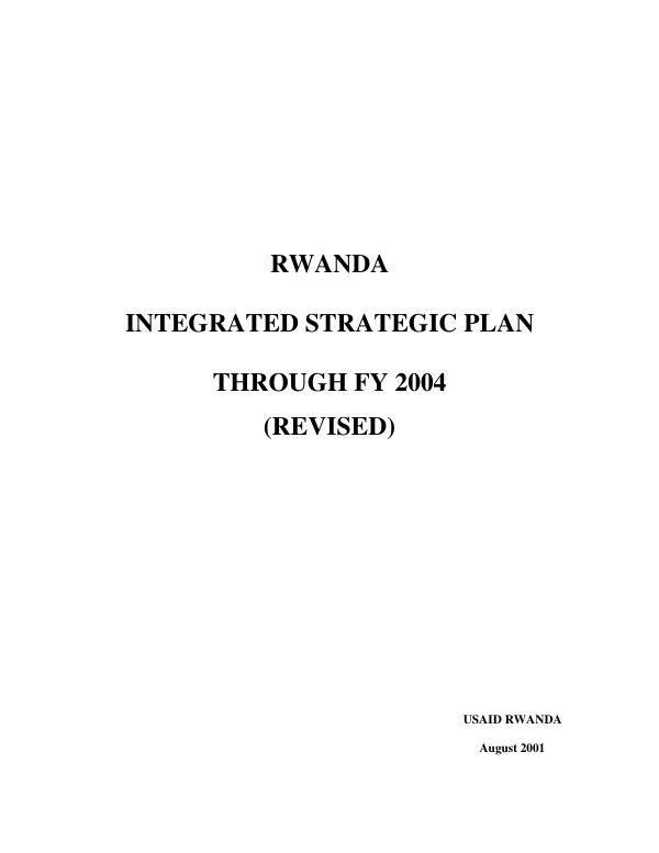 Rwanda : integrated strategic plan [ISP] through FY 2004 (revised)