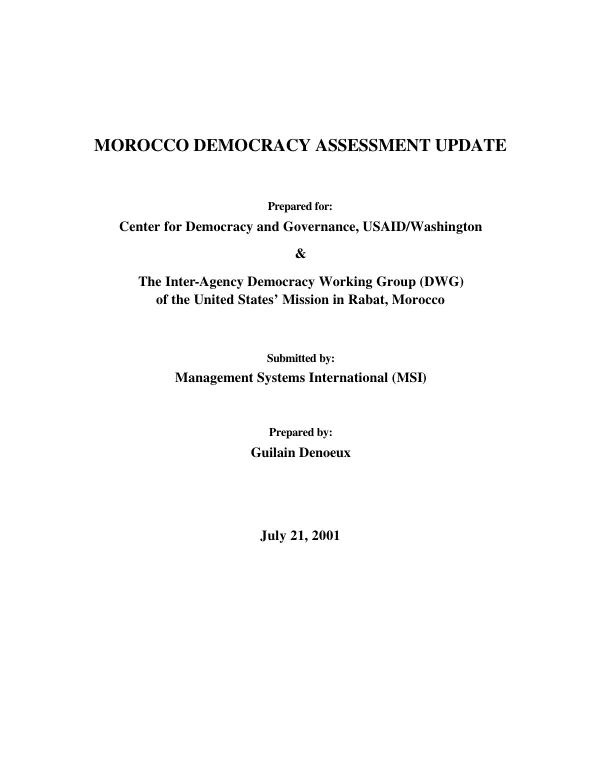 Morocco democracy assessment update