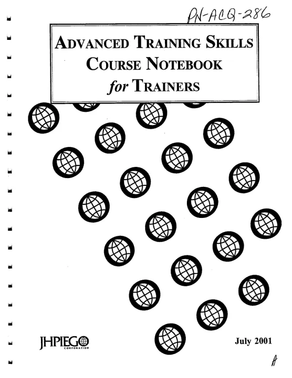 Advanced training skills course notebook for trainers