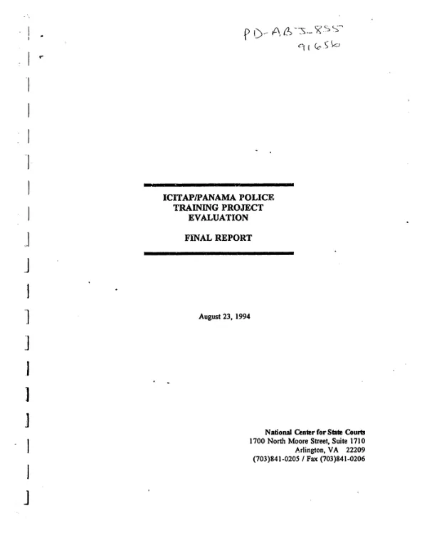 ICITAP [international criminal investigative training assistance program]/Panama police training project evaluation : final report