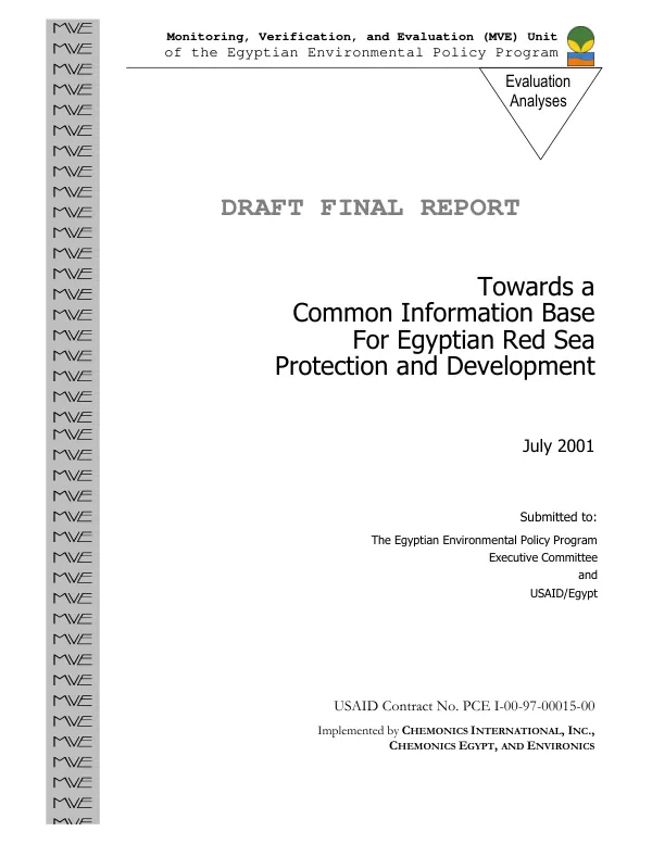 Towards a common information base for Egyptian Red Sea protection and development
