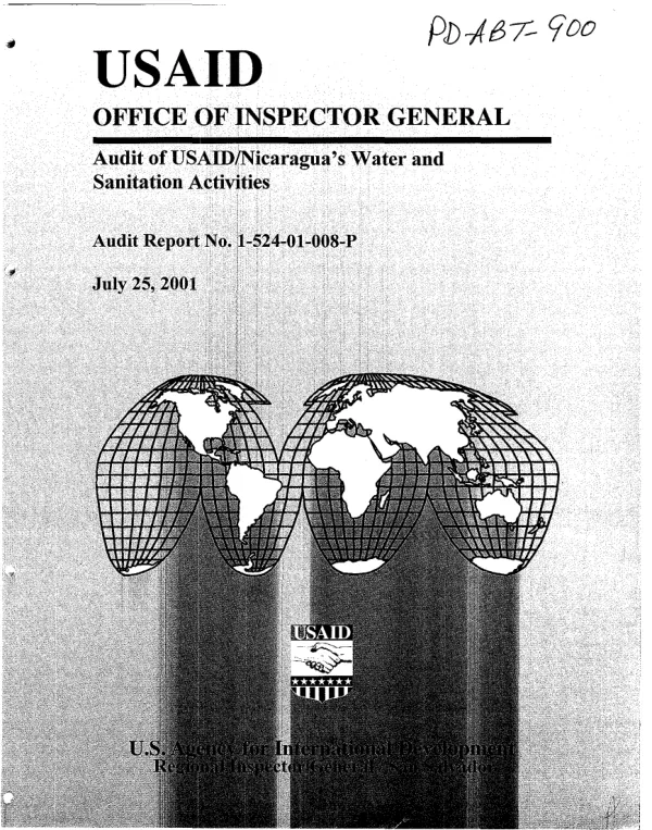Audit of USAID/Nicaragua"s water and sanitation activities