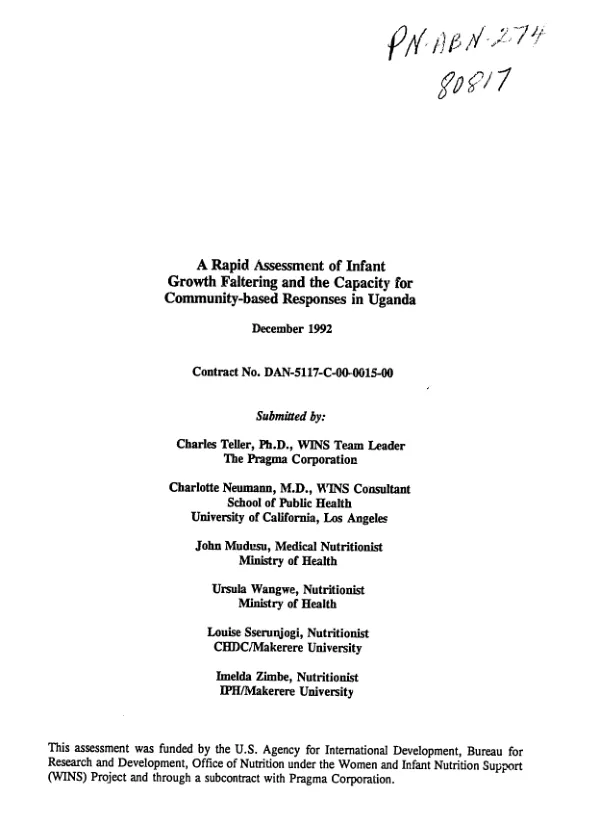 Preliminary framework for a public awareness strategy in the selected watersheds