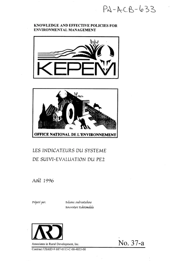 Negril Morass workshop report : revised final report