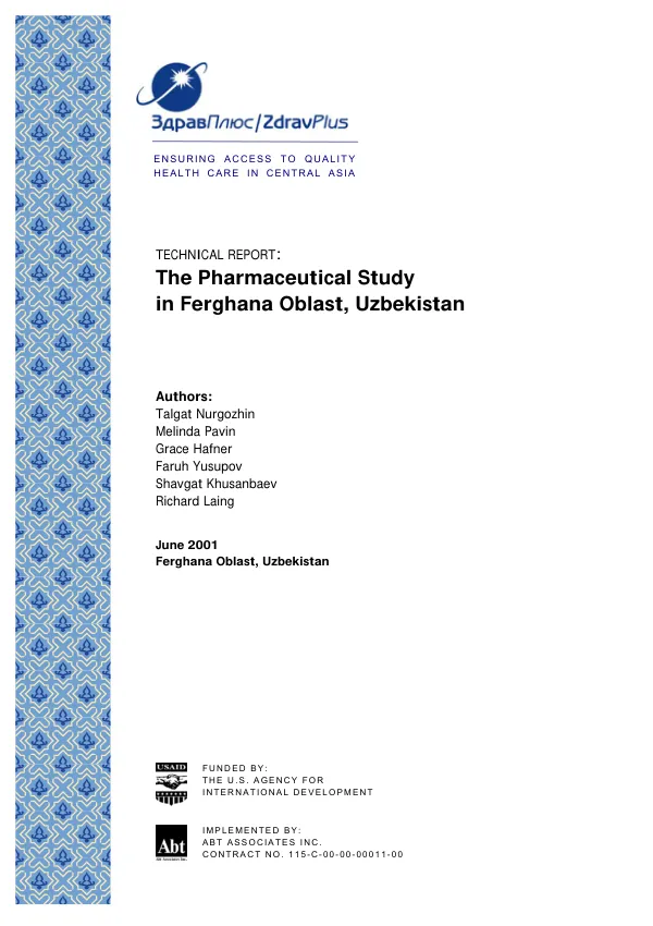 Pharmaceutical study in Ferghana Oblast, Uzbekistan
