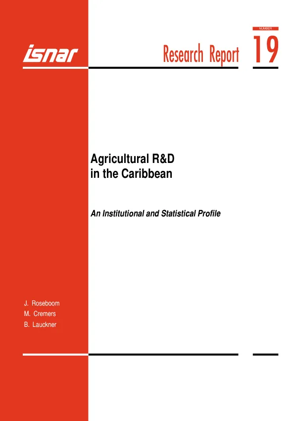 Agricultural R&D [research and development] in the Caribbean : an institutional and statistical profile