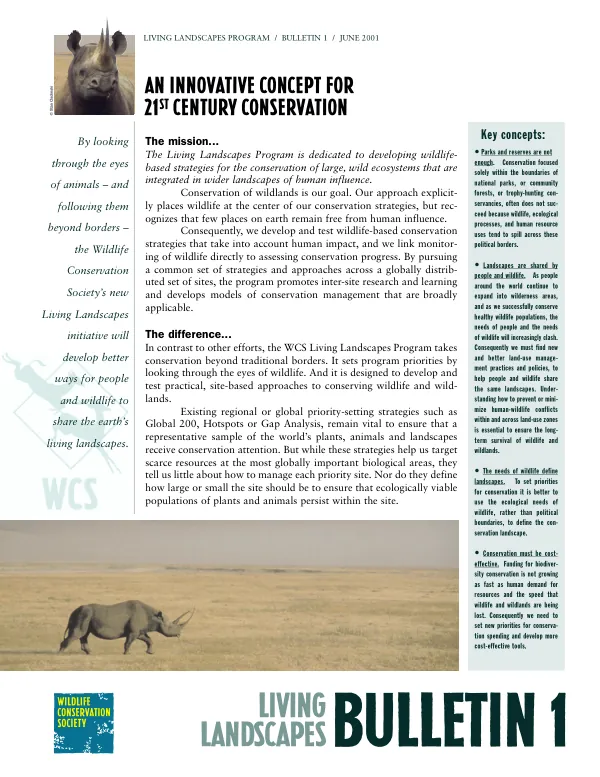 An innovative concept for 21st century conservation