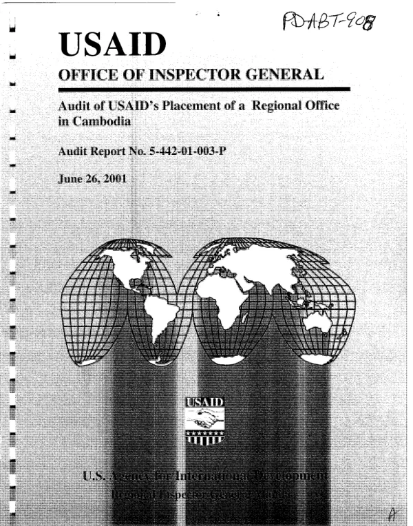 Audit of USAID"s placement of a regional office in Cambodia