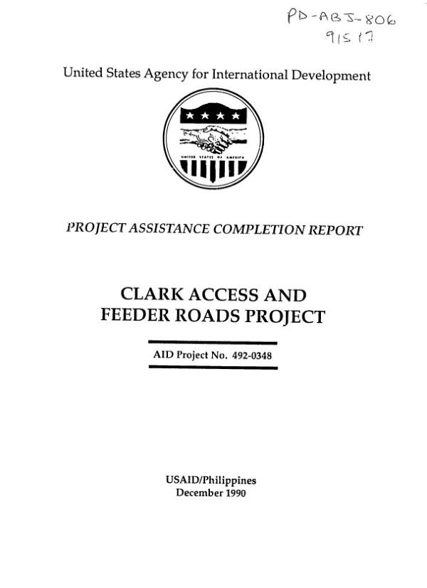 Project assistance completion report : Clark access and feeder roads project