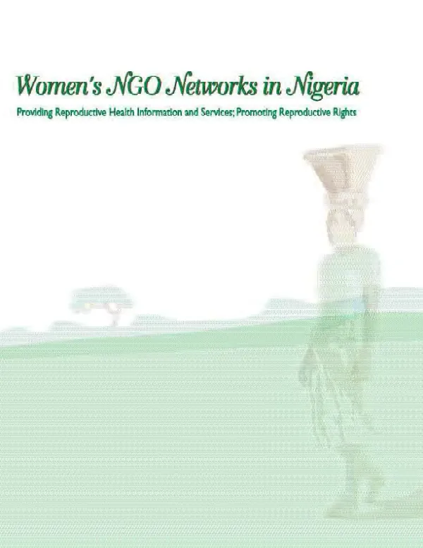Women"s NGO networks in Nigeria : providing reproductive health information and services -- promoting reproductive rights
