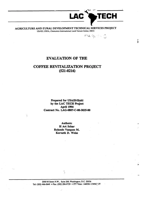 Evaluation of the coffee revitalization project (521-0216)