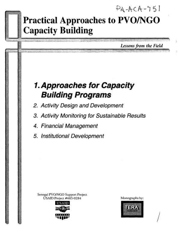 Approaches for capacity building programs