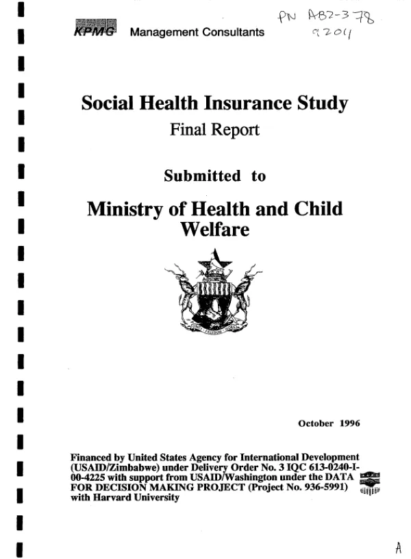 Social health insurance study : final report