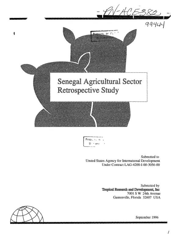 Senegal agricultural sector retrospective study