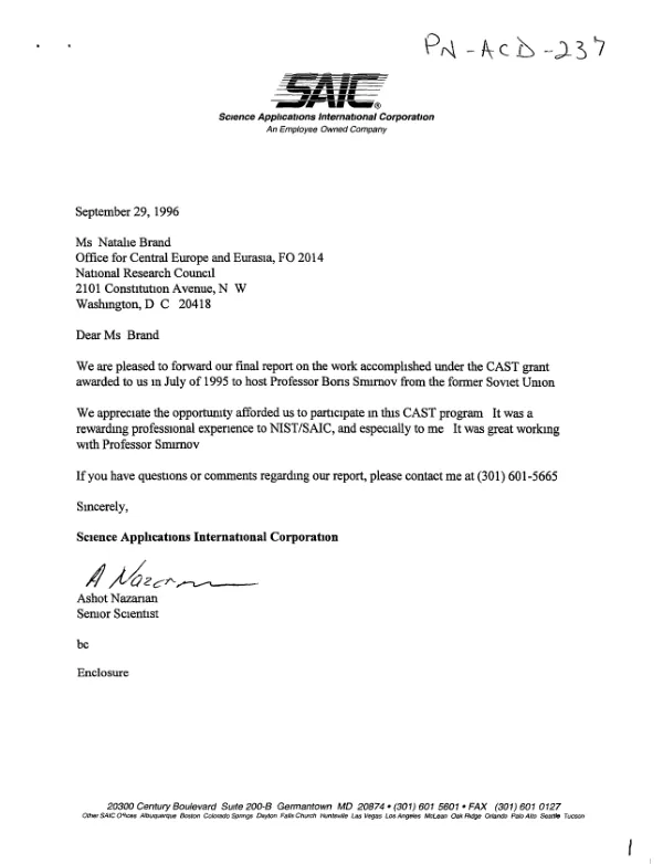 Final report : cooperation in applied science and technology (CAST) program [: theoretical/mathematical modeling of physical-chemical processes]