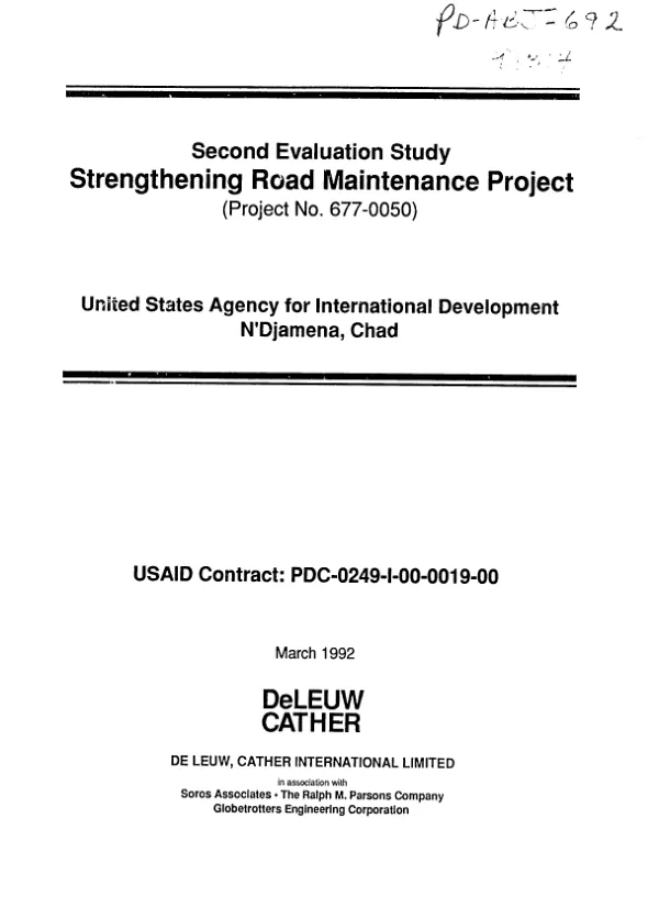 Second evaluation study : strengthening road maintenance project (project no. 677-0050)