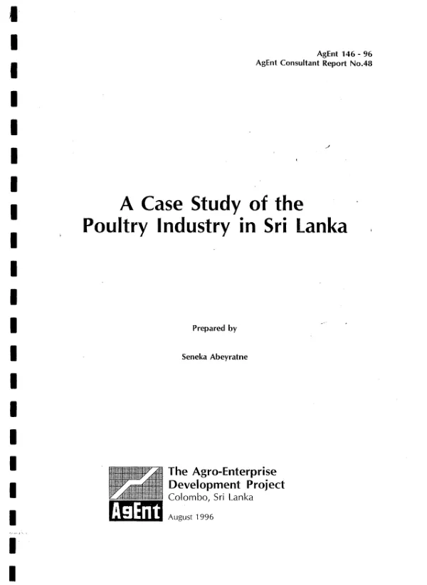 Case study of the poultry industry in Sri Lanka