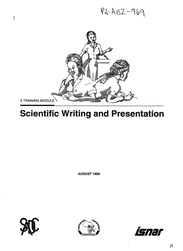 Training module : scientific writing and presentation