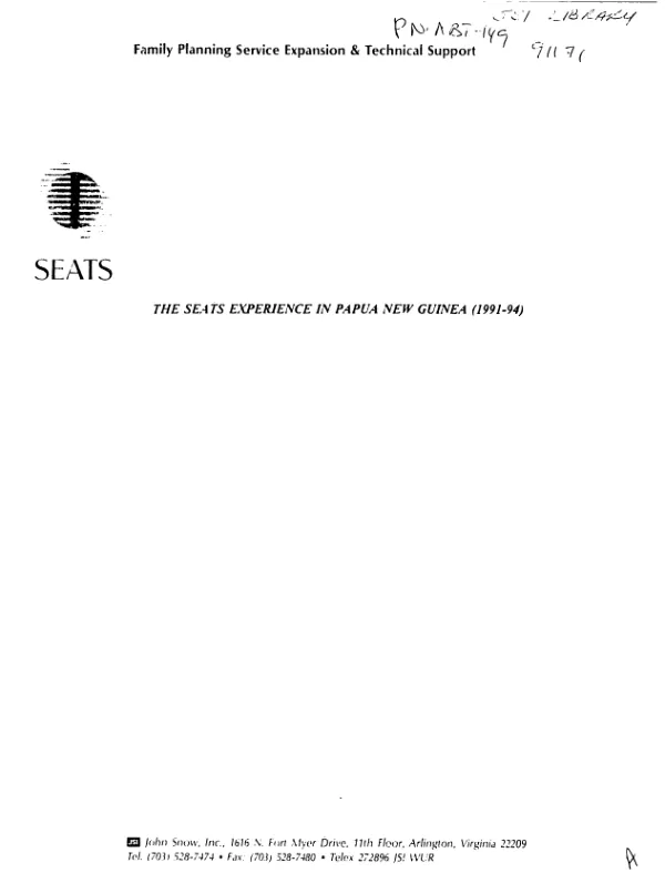 SEATS experience in Papua new Guinea (1991-94)