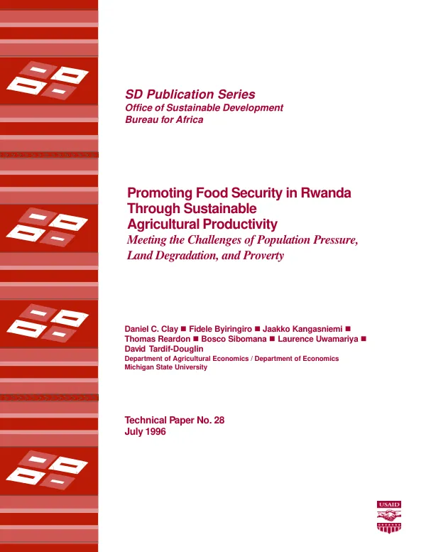 Promoting food security in Rwanda through sustainable agricultural productivity : meeting the challenges of population, pressure, land degradation, and poverty