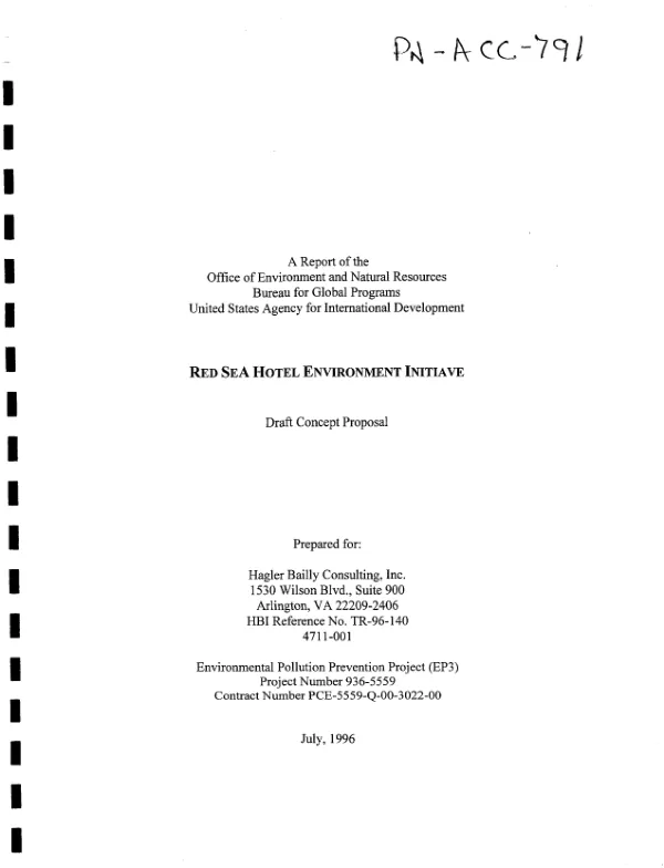 Red Sea Hotel environment initiave [i.e. initiative] -- draft concept proposal