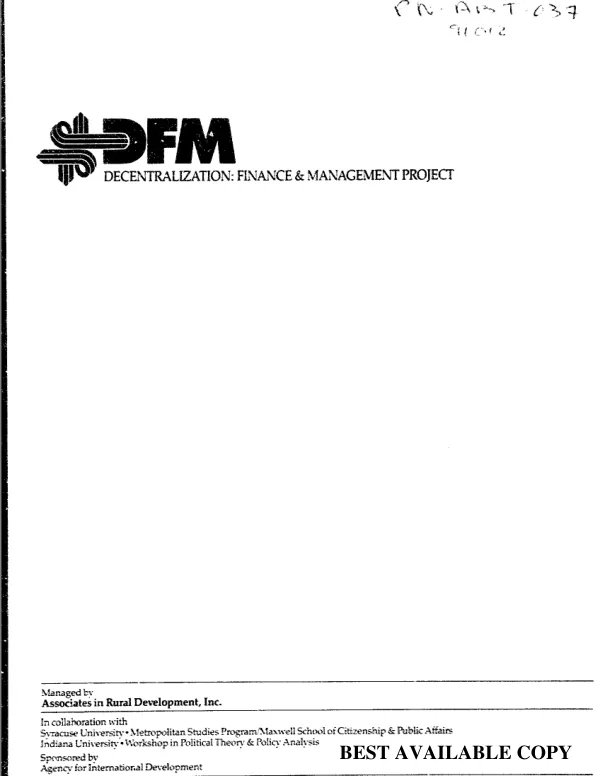 Economic policy reform impact assessment of USAID-supported reform initiatives in Cameroon, 1987-1994 : final report